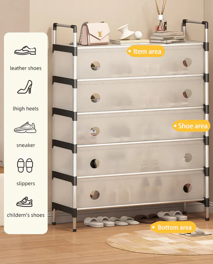 Dustproof Shoe Rack Organizer | 4/5/6/7 Layer Waterproof Shoe Stand | Space-Saving Storage Shelf for Home